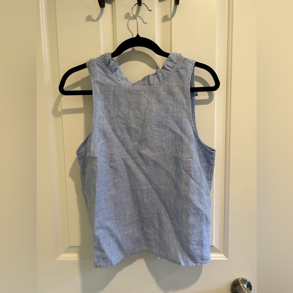 J. Crew Fleur top in linen